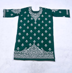 Khadi Green Stitched Lehenga Suit