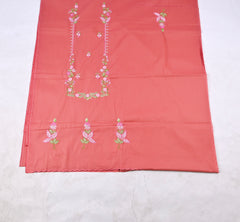 Self-Cotton Rose Peach Unstitched Suit