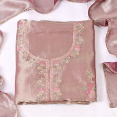 Giraffe Shimmer Mauve Unstitched Suit