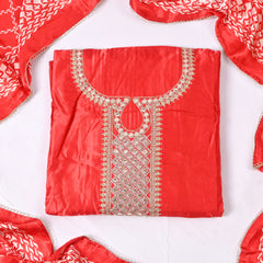 Gavadin Silk Red Unstitched Suit