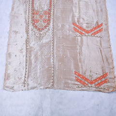 Brocade Beige Unstitched Suit