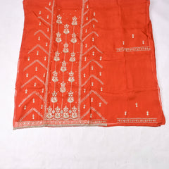 Organza Orange Unstitched Suit