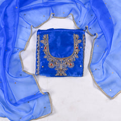 Glass Shimmer Blue Unstitched Suit