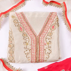 Shimmer Red Unstitched Suit