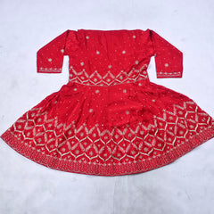 Crepe Maroon Peplum Lehenga Suit