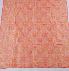 Banarasi Peach Unstitched Suit