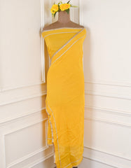 Crepe Yellow Lehenga Suit