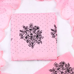 Organza Pink Unstitched Suit