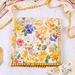 Cambric Cotton Yellow Unstitched Suit