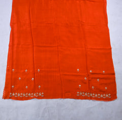 Organza Rust Unstitched Suit