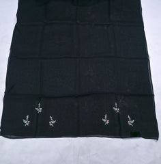 Organza Black Unstitched Suit