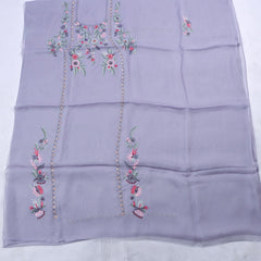 Organza Powder Blue Unstitched Suit