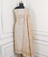 Linen Off-white Unstitched Suit
