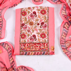Mul Cotton Pink Unstitched Suit