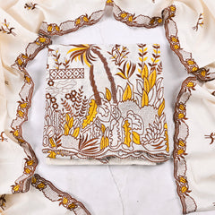 Pure Cotton Yellow Unstitched Suit