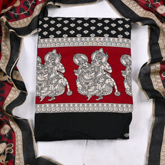 Pure Cotton Black Unstitched Suit