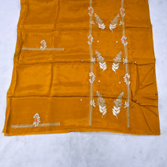 Crepe Mustard Yellow Unstitched Suit