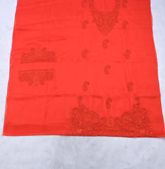 Organza Red Unstitched Suit