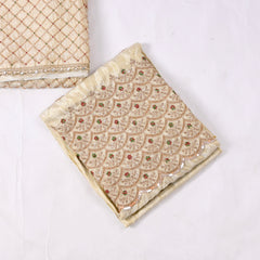 Shimmer Beige Unstitched Suit