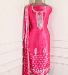 Gavadin Silk Magenta Unstitched Suit