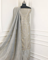 Glass Shimmer Silver Unstitched Suit