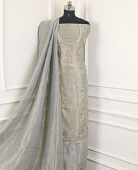 Glass Shimmer Silver Unstitched Suit