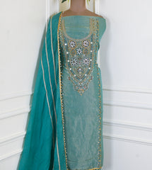 Shimmer Ferozi Unstitched Suit