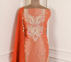 Shimmer Orange Unstitched Suit