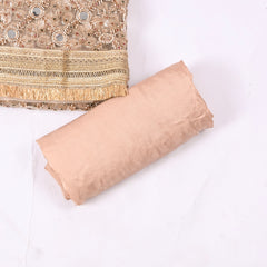 Net Beige Unstitched Suit