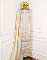 Shimmer Beige Unstitched Suit