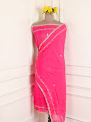 Organza Pink Unstitched Suit
