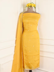 Twill Organza Yellow Unstitched Suit
