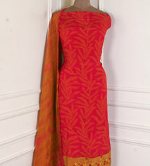 Georgette Red Unstitched Suit