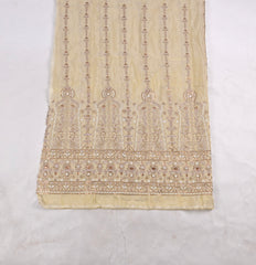 Tissue Shimmer Beige Unstitched Suit