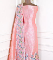 Giraffe Shimmer Peach Unstitched Suit