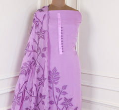 Organza Lavender Unstitched Suit