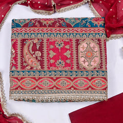 Crepe Teal Green Unstitched Suit