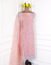 Glass Shimmer Peach Unstitched Suit