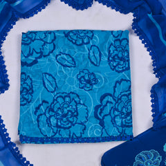 Georgette Blue Unstitched Suit