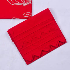 Cotton Red Unstitched Suit