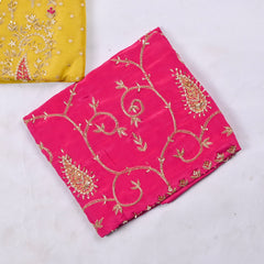 Shimmer Light Yellow Parrot Unstitched Suit