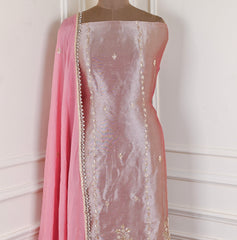 Giraffe Shimmer Pink Unstitched Suit