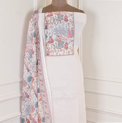 Linen Off-white Cotton Suit