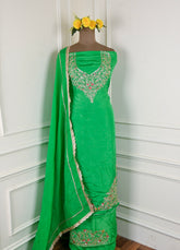 Khadi Parrot Unstitched Suit