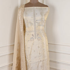 Shimmer Beige Unstitched Suit