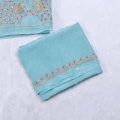Shimmer Organza Sky Blue Unstitched Suit