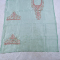 Glass Shimmer Pista Green Unstitched Suit