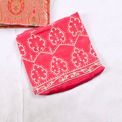 Banarasi Silk Pink Unstitched Suit