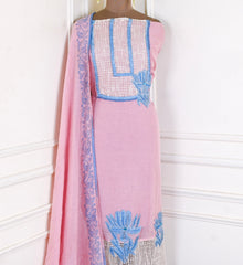 Mul Cotton Pink Unstitched Suit