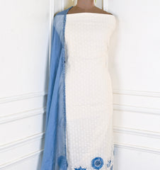 Mul Cotton Off-White Unstitched Suit